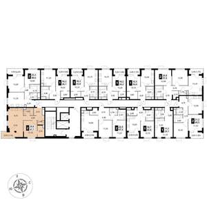 2-к квартира, вторичка, 48м2, 9/17 этаж