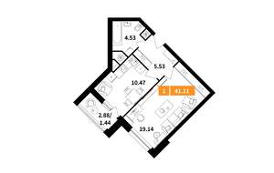 1-к квартира, вторичка, 41м2, 16/17 этаж