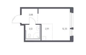 Студия квартира, вторичка, 22м2, 8/17 этаж
