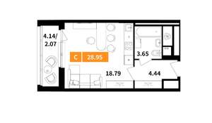 Студия квартира, вторичка, 29м2, 11/14 этаж