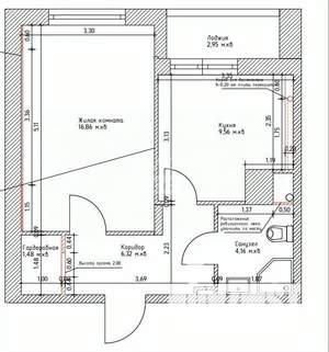 1-к квартира, вторичка, 39м2, 5/8 этаж