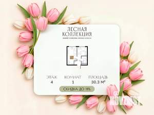 1-к квартира, вторичка, 30м2, 4/28 этаж