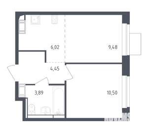 1-к квартира, вторичка, 34м2, 12/12 этаж