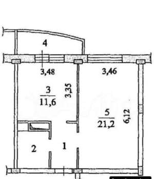 1-к квартира, вторичка, 42м2, 8/17 этаж