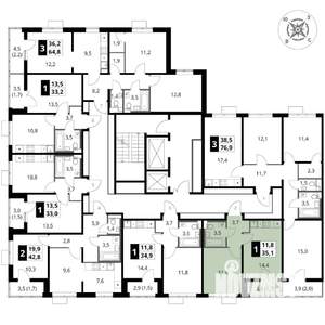 1-к квартира, вторичка, 35м2, 13/17 этаж