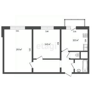 2-к квартира, вторичка, 58м2, 25/25 этаж