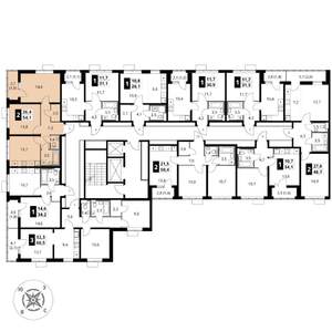 2-к квартира, вторичка, 54м2, 2/17 этаж