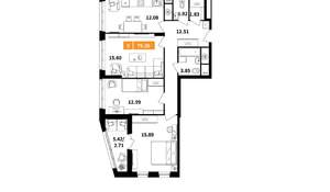 3-к квартира, вторичка, 79м2, 8/9 этаж