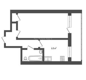 1-к квартира, вторичка, 33м2, 7/9 этаж