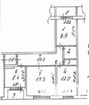 3-к квартира, вторичка, 63м2, 5/14 этаж