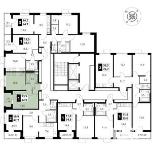 1-к квартира, вторичка, 33м2, 11/17 этаж