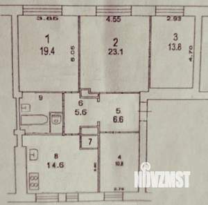 4-к квартира, вторичка, 100м2, 2/5 этаж
