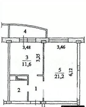 1-к квартира, вторичка, 42м2, 8/17 этаж