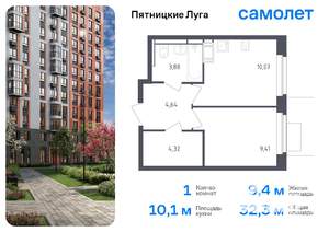 1-к квартира, вторичка, 32м2, 5/12 этаж