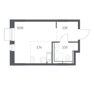 Студия квартира, вторичка, 22м2, 7/12 этаж