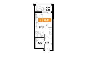 Студия квартира, вторичка, 26м2, 13/17 этаж