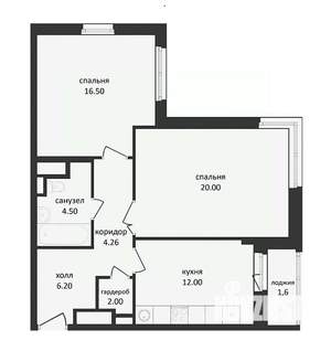 2-к квартира, вторичка, 66м2, 12/17 этаж