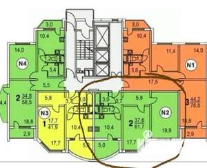 2-к квартира, вторичка, 62м2, 5/25 этаж