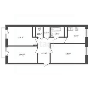3-к квартира, вторичка, 72м2, 4/8 этаж
