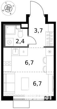 1-к квартира, вторичка, 20м2, 6/17 этаж