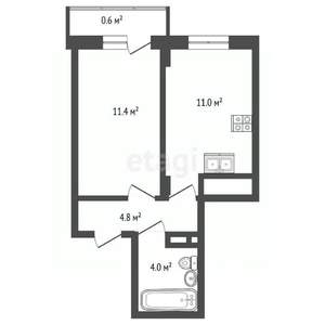 1-к квартира, вторичка, 32м2, 2/4 этаж