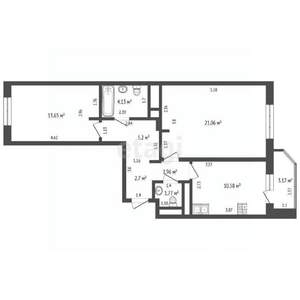 2-к квартира, вторичка, 63м2, 2/19 этаж