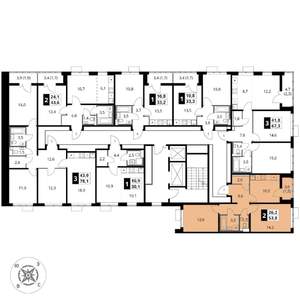 2-к квартира, вторичка, 54м2, 12/17 этаж