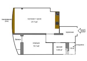 2-к квартира, вторичка, 56м2, 16/26 этаж