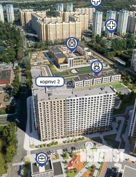 2-к квартира, строящийся дом, 52м2, 2/17 этаж