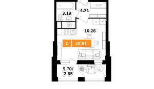 Студия квартира, вторичка, 27м2, 9/17 этаж