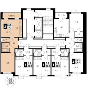 2-к квартира, вторичка, 48м2, 3/17 этаж