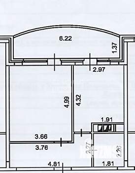 1-к квартира, вторичка, 48м2, 10/17 этаж