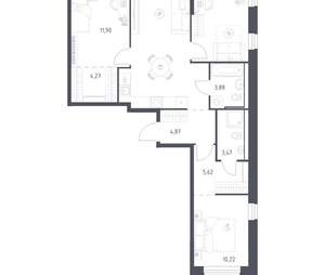 3-к квартира, вторичка, 77м2, 2/17 этаж