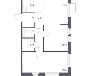 2-к квартира, вторичка, 60м2, 5/17 этаж