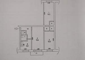 3-к квартира, вторичка, 56м2, 4/5 этаж