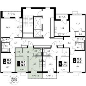 1-к квартира, вторичка, 33м2, 12/16 этаж