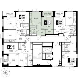 1-к квартира, вторичка, 37м2, 12/17 этаж