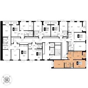 2-к квартира, вторичка, 54м2, 14/17 этаж