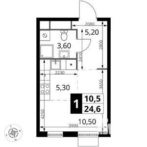 3-к квартира, вторичка, 74м2, 8/8 этаж