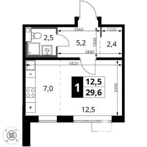 Студия квартира, вторичка, 30м2, 14/16 этаж