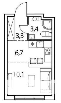 1-к квартира, вторичка, 24м2, 5/17 этаж