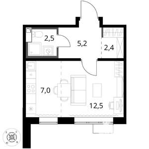 Студия квартира, вторичка, 30м2, 14/16 этаж
