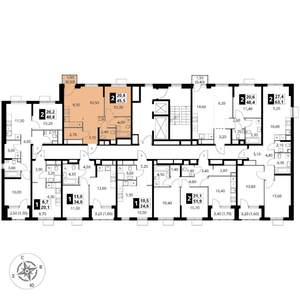 2-к квартира, вторичка, 46м2, 5/17 этаж