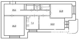 3-к квартира, вторичка, 68м2, 16/16 этаж