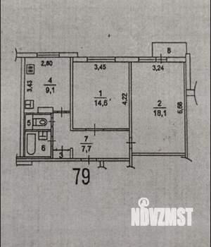 2-к квартира, вторичка, 55м2, 4/16 этаж