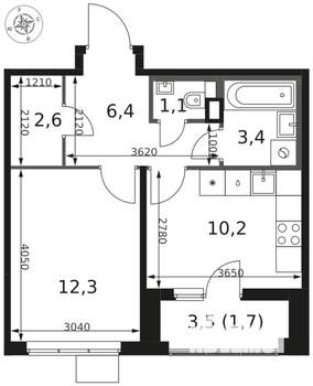 1-к квартира, вторичка, 38м2, 11/17 этаж