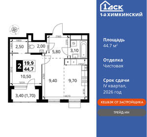 2-к квартира, вторичка, 45м2, 2/17 этаж