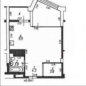 1-к квартира, вторичка, 48м2, 14/25 этаж