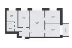 4-к квартира, вторичка, 65м2, 9/9 этаж