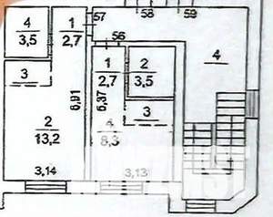 2-к квартира, вторичка, 38м2, 3/3 этаж